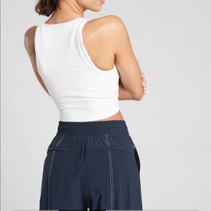Aurora crop rib tank athleta white